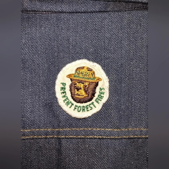 Vintage 70s Sears Put On Shop Denim Jacket Size 16 Youth Patched Trucker Jean - Picture 4 of 9